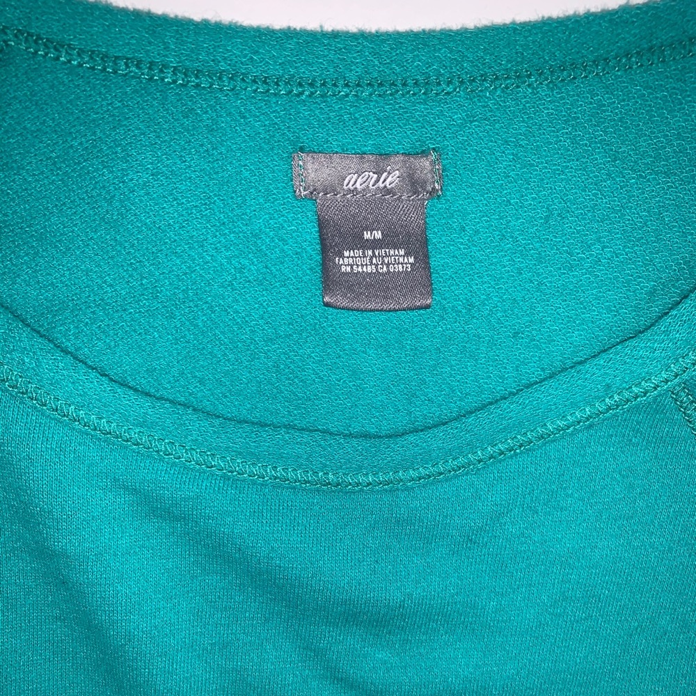 Aerie Peplum Sweatshirt in turquoise - Picture 10 of 12